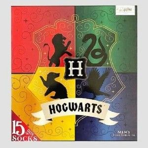 Harry Potter  Hogwarts 15 Days Socks Mens  6-12 Womens 7 1/2 -14